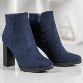 Ideal Shoes Botas clásicas de tacón alto azul 3