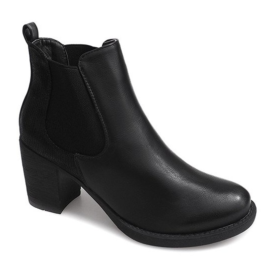 Botas En Tacón Con Elástico 1227 Negro 2