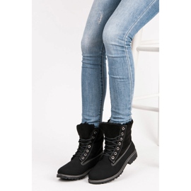 Tramperos con estilo con piel de oveja negro 2 Tramperos con estilo con piel de oveja negro 2