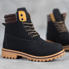 SHELOVET Botas cálidas para caminar en la plataforma negro 4