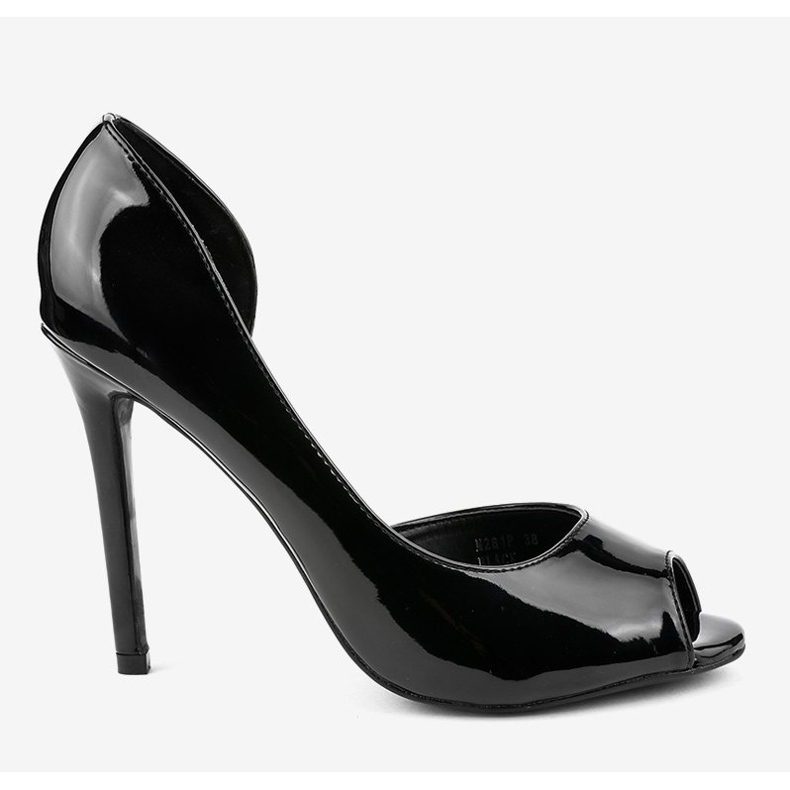 Tacones lacados asimétricos negros M281P 2