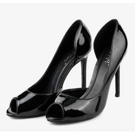 Tacones lacados asimétricos negros M281P 3
