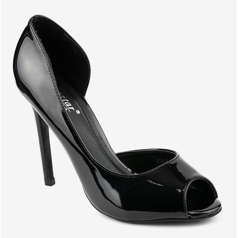 Tacones lacados asimétricos negros M281P 1