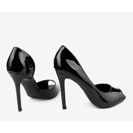 Tacones lacados asimétricos negros M281P 4