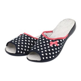 Zapatos de mujer befado pu 254D099 blanco azul marino 4
