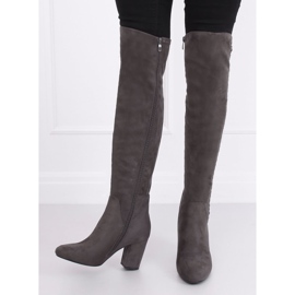 Gris Botas sobre la rodilla en gris 7539-GG Grey 2