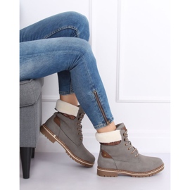 Botas de madera grises para mujer 185-PA Gris 1 Botas de madera grises para mujer 185-PA Gris 1