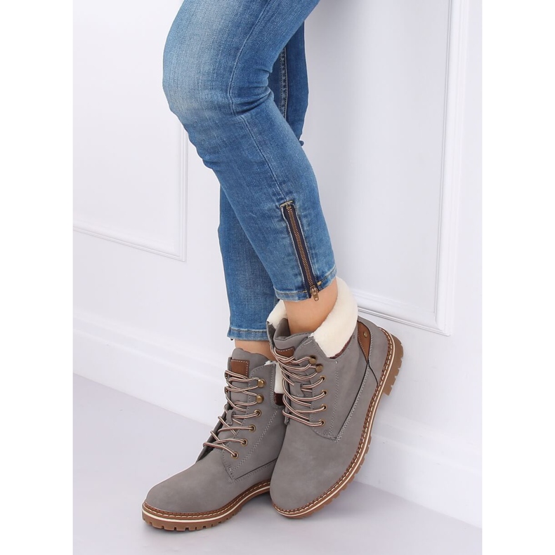 Botas de madera grises para mujer 185-PA Gris 2 Botas de madera grises para mujer 185-PA Gris 2