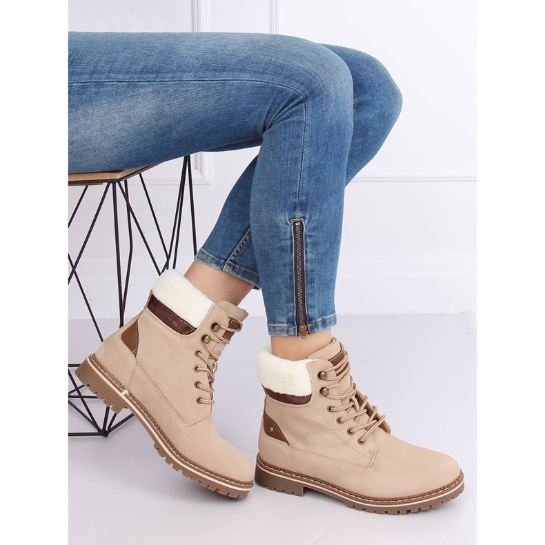 Botas de madera beige para mujer 185-PA Beige 2
