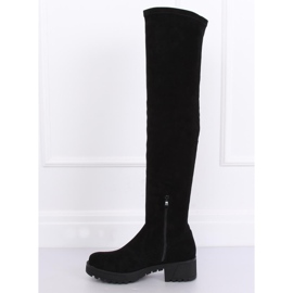 Botas hasta el muslo de ante negro 8056-GG Black 3
