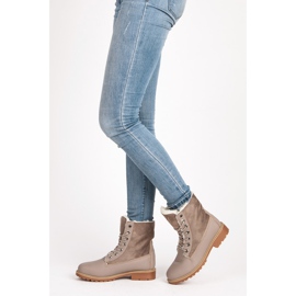 SHELOVET Tramperos con estilo con piel de oveja gris 2 SHELOVET Tramperos con estilo con piel de oveja gris 2