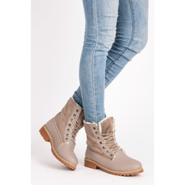 SHELOVET Tramperos con estilo con piel de oveja gris 1 SHELOVET Tramperos con estilo con piel de oveja gris 1