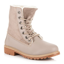 SHELOVET Tramperos con estilo con piel de oveja gris 3