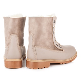 SHELOVET Tramperos con estilo con piel de oveja gris 5