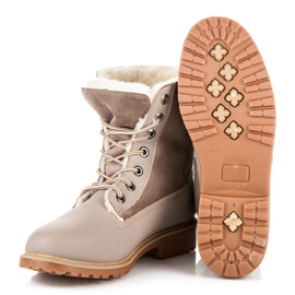 SHELOVET Tramperos con estilo con piel de oveja gris 6