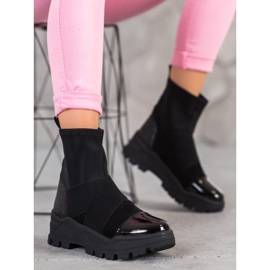 SHELOVET Botas sin cordones de moda negro 4
