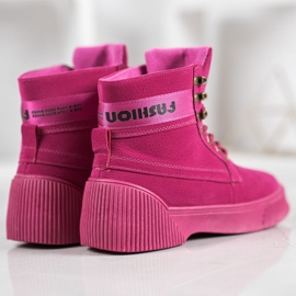 Yes Mile Botines atados de moda rosado 2