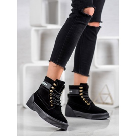Yes Mile Botines atados de moda negro 1 Yes Mile Botines atados de moda negro 1