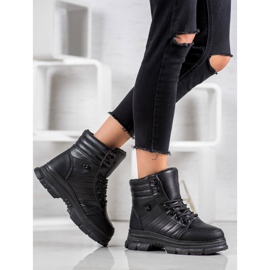 Yes Mile Zapatillas negras en la plataforma negro 7