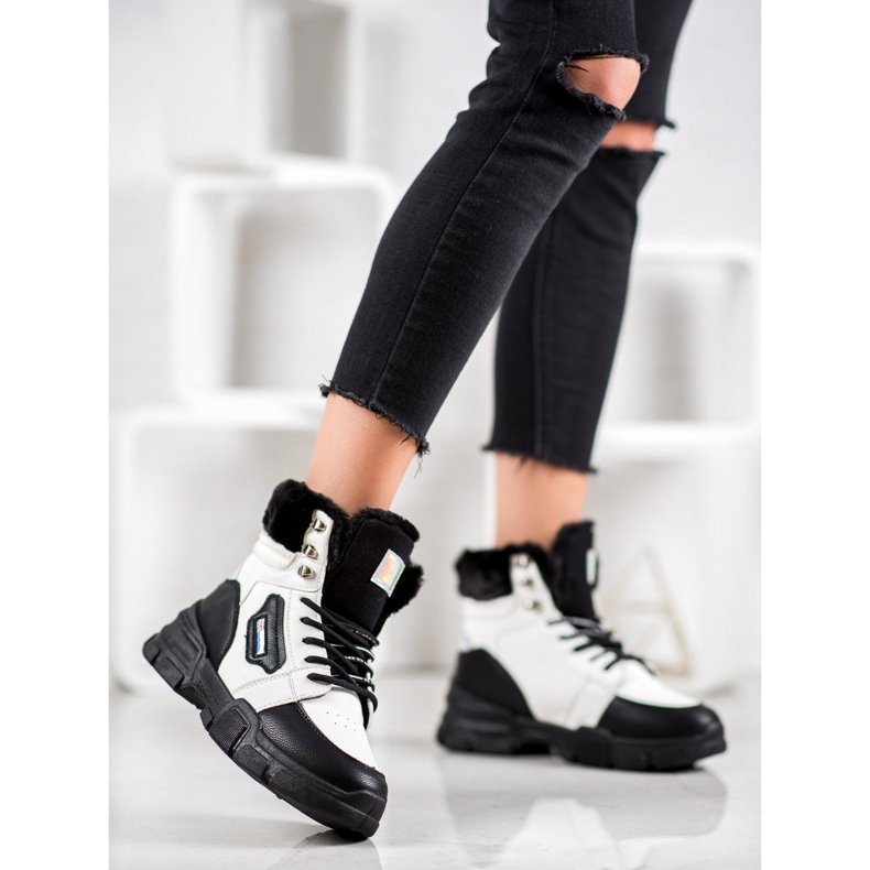 Yes Mile Zapatillas con piel blanco negro 2