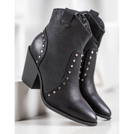 Small Swan Botas de vaquero calientes con tacones altos negro 3