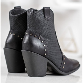 Small Swan Botas de vaquero calientes con tacones altos negro 4