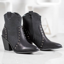 Small Swan Botas de vaquero calientes con tacones altos negro 5