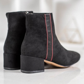 SHELOVET Botas de ante con cinturón decorativo negro 3