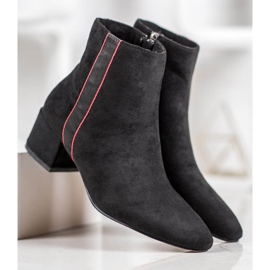 SHELOVET Botas de ante con cinturón decorativo negro 4