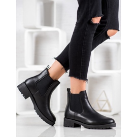 SHELOVET Botines Chelsea sin cordones negro 5