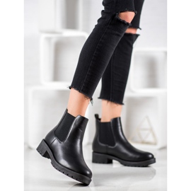SHELOVET Botines Chelsea sin cordones negro 1