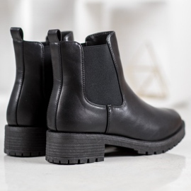 SHELOVET Botines Chelsea sin cordones negro 2