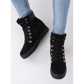 Black RQ216 Serpentine botas de cuña negras negro 5