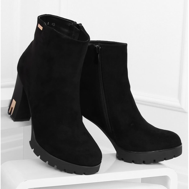 Botas negras de tacón 1033-GA Black negro 1