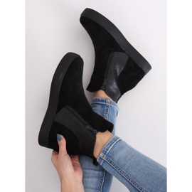 Negro RQ235 Botas negras con cuña oculta 1 Negro RQ235 Botas negras con cuña oculta 1