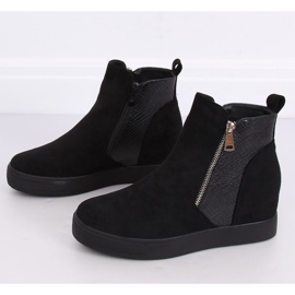 Negro RQ235 Botas negras con cuña oculta 2 Negro RQ235 Botas negras con cuña oculta 2