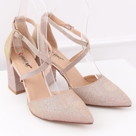 Bombas en el poste NC951 Champagne rosa 1