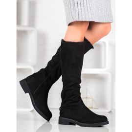 SHELOVET Botas altas cálidas por encima de la rodilla negro 3