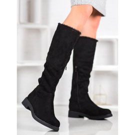 SHELOVET Botas altas cálidas por encima de la rodilla negro 1