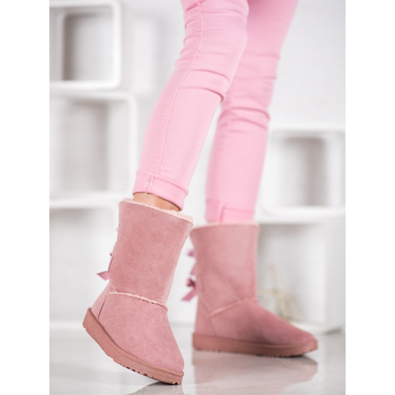 Haver Botas de nieve cálidas con lazos rosado 2