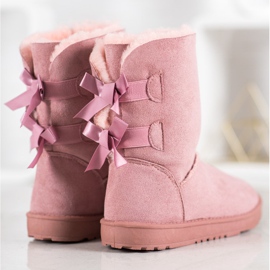 Haver Botas de nieve cálidas con lazos rosado 3