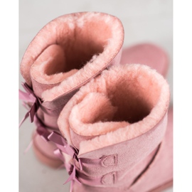 Haver Botas de nieve cálidas con lazos rosado 5