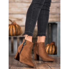 Small Swan Botines de ante con cremallera marrón 2 Small Swan Botines de ante con cremallera marrón 2