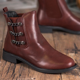 SHELOVET Botas Chelsea elegantes marrón 4