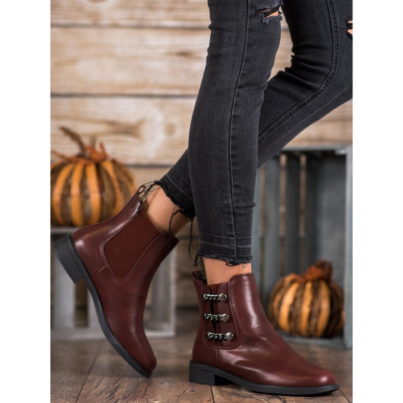 SHELOVET Botas Chelsea elegantes marrón 2
