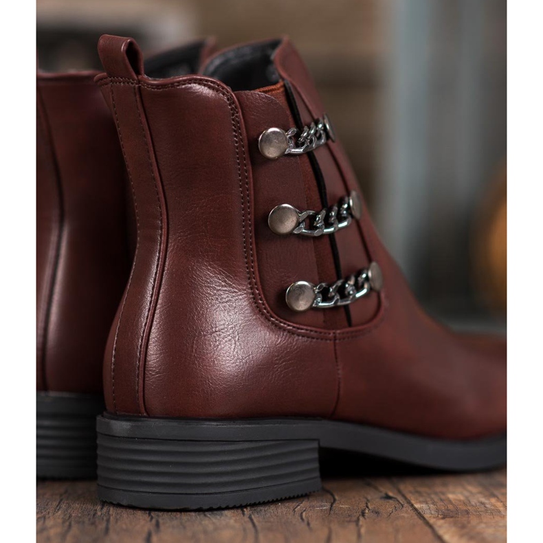 SHELOVET Botas Chelsea elegantes marrón 1