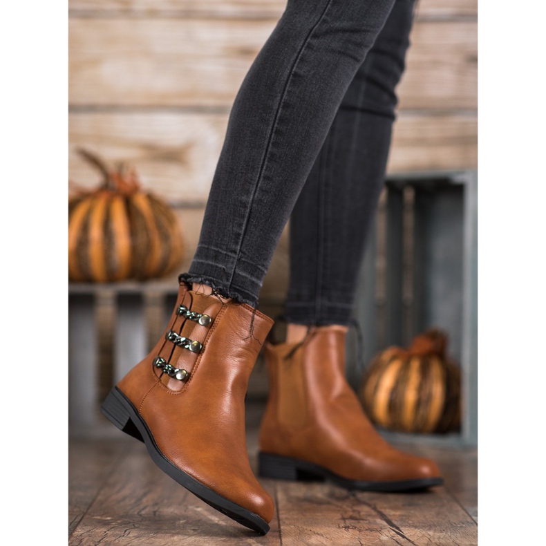 SHELOVET Botas Chelsea elegantes marrón 1