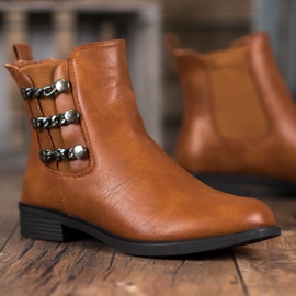 SHELOVET Botas Chelsea elegantes marrón 2
