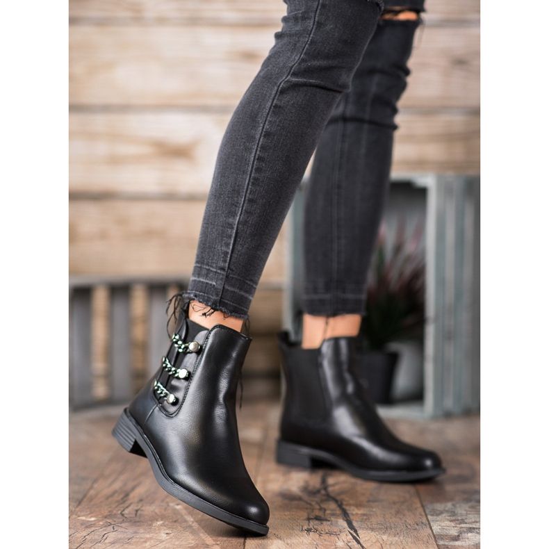 SHELOVET Botas Chelsea elegantes negro 2