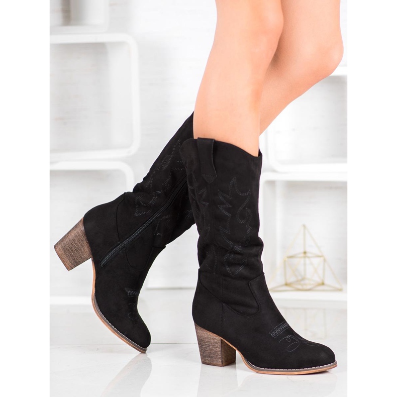 Abloom Botas de vaquero negro 1